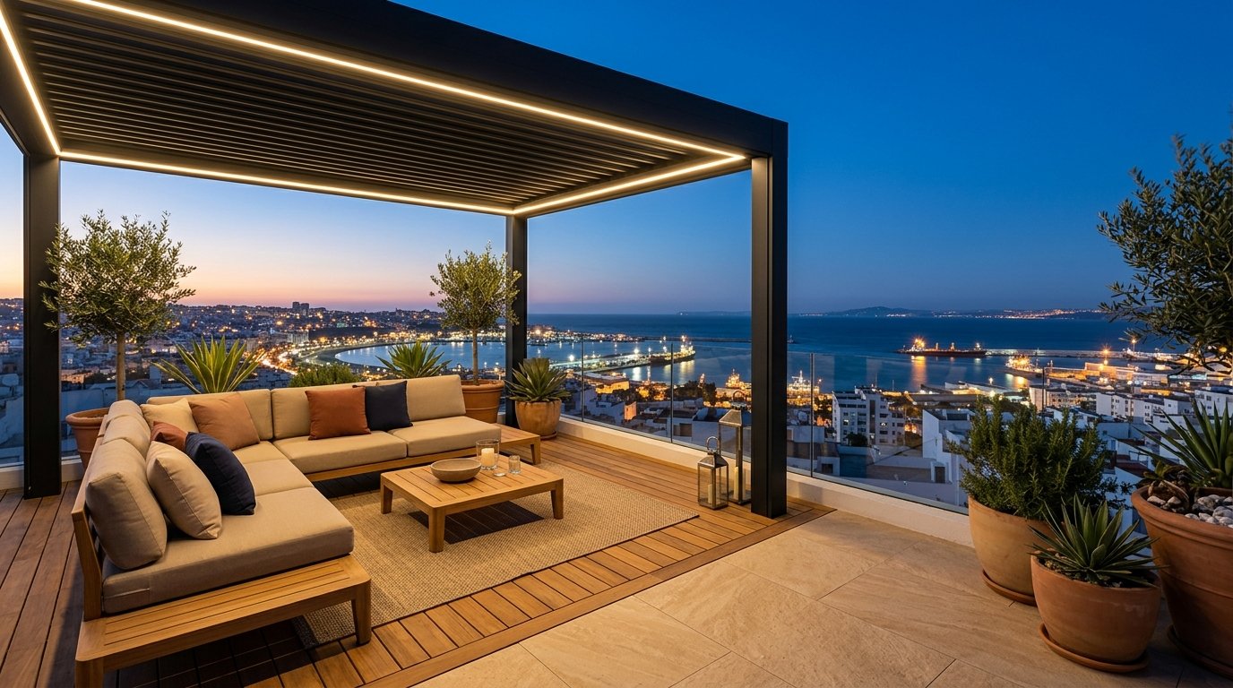 Terrasse penthouse Tanger Marina